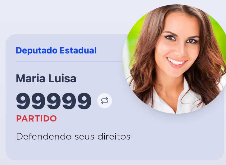 Foto e slogan do candidato
